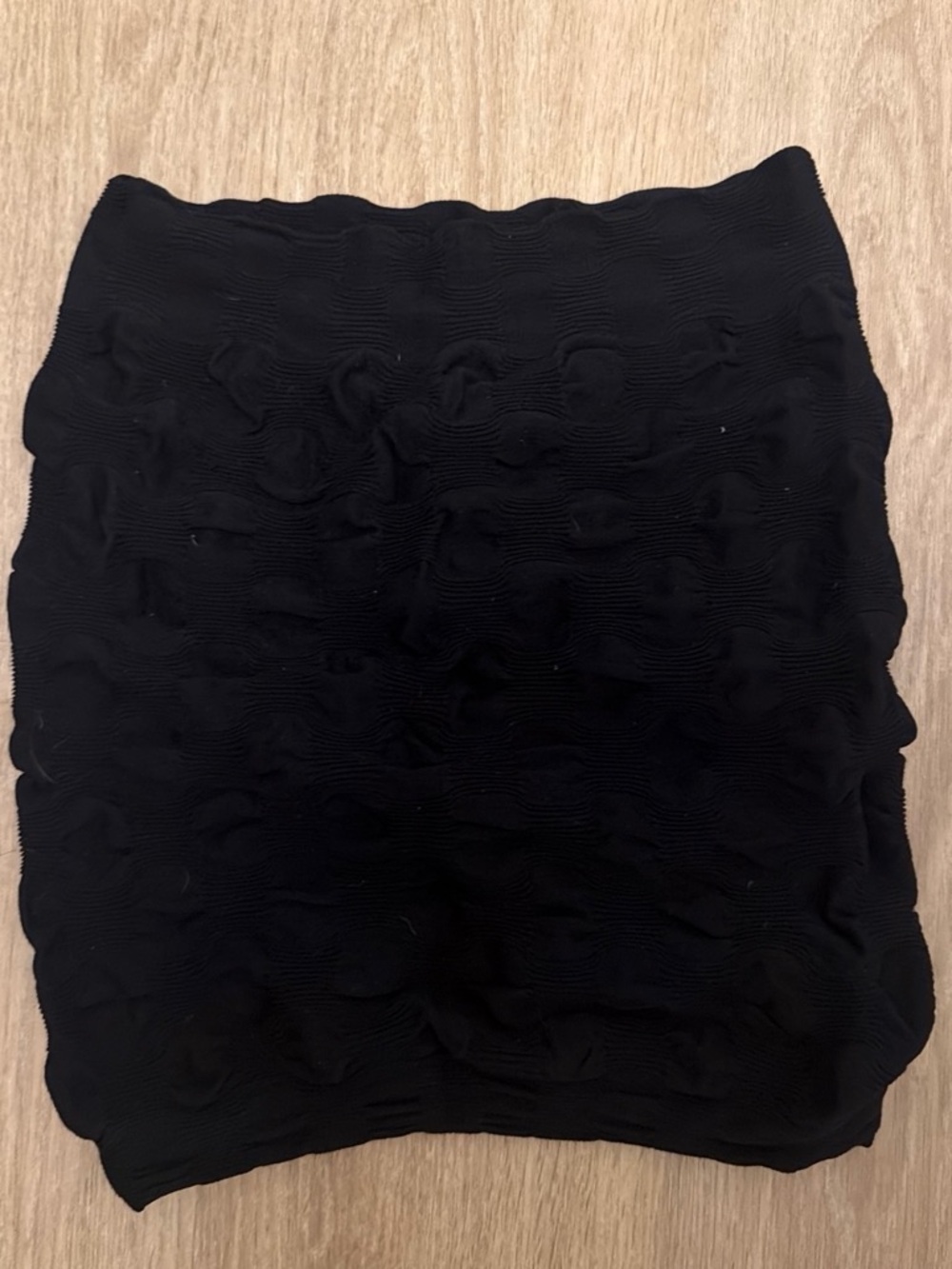 bebe Black Textured Wave Mini Skirt